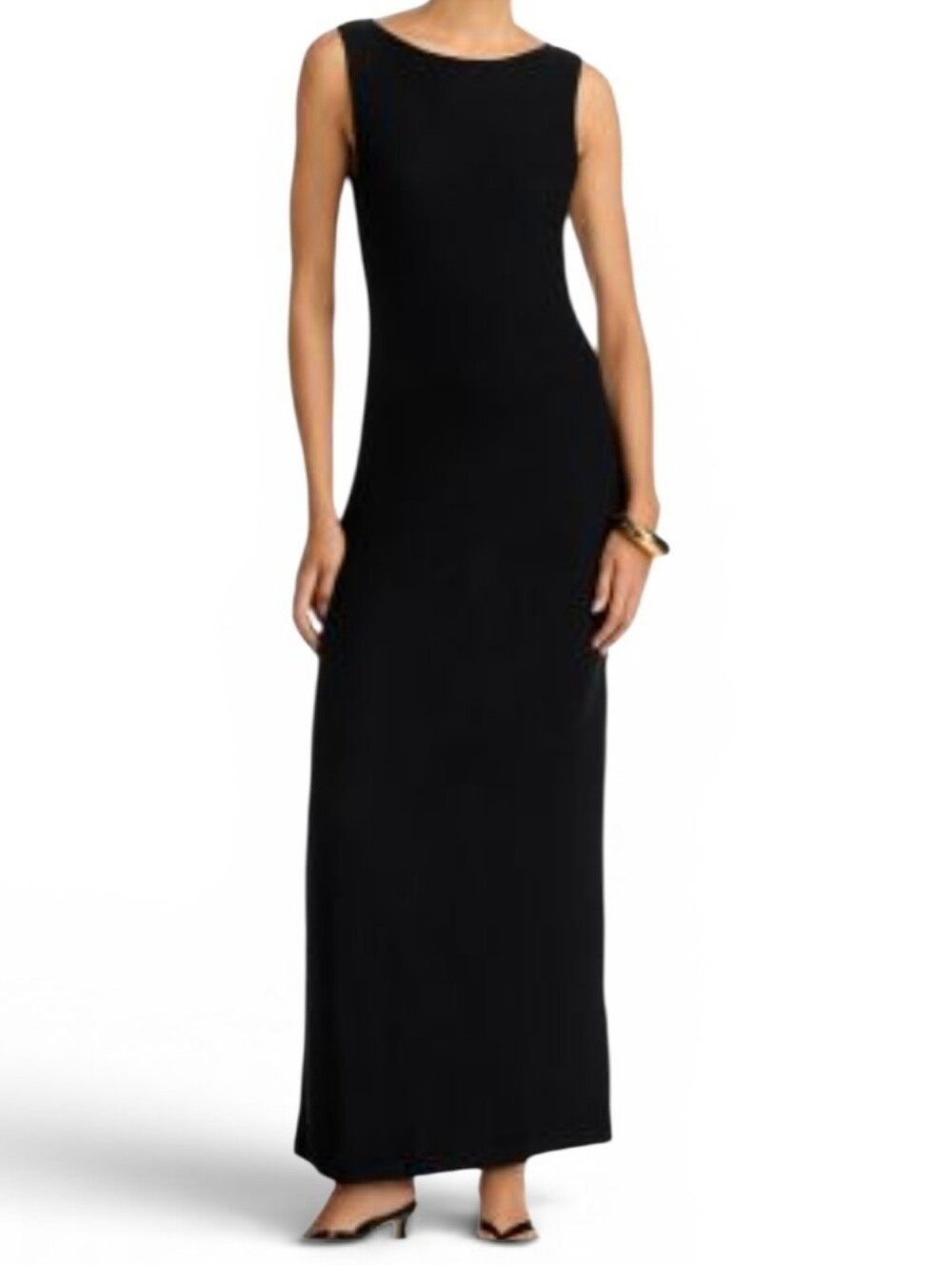 Lauren Ralph Lauren Black Sleeveless Maxi Dress Size L Polyester Rayon Elegant
